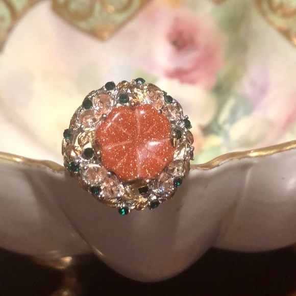 SUNSTONE Multi Gem Flower Statement Ring NWOTS - Picture 5 of 15